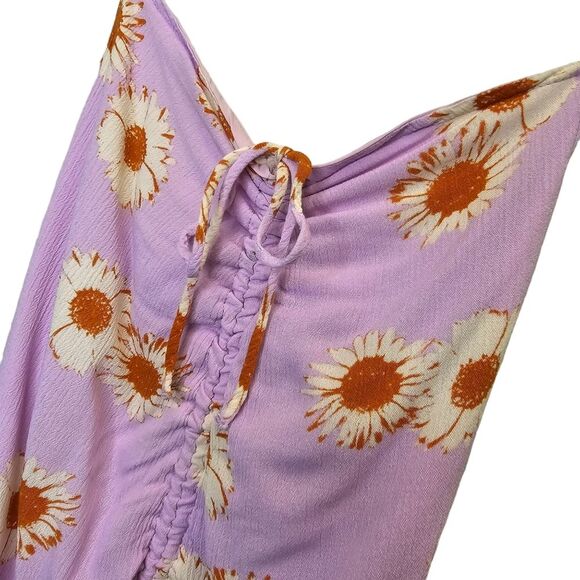 Love Tree Women's Floral Daisy Ruffle Lilac Purple Mini Peplum Dress M - Picture 6 of 16